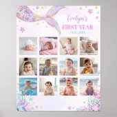 海の下の人魚の誕生日写真マイルストーン ポスター (正面)