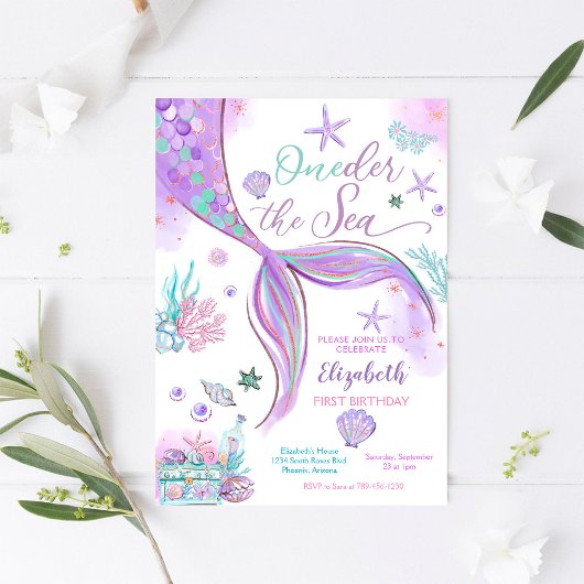 海の下の人魚の誕生日招待状 招待状
