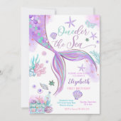 海の下の人魚の誕生日招待状 招待状 (正面)