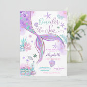 海の下の人魚の誕生日招待状 招待状 (スタンド正面)