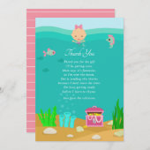 海の下の人魚の赤ちゃんシャワーありがとう サンキューカード (正面/裏面)