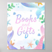 海の下の人魚の赤ちゃんシャワーの本とギフト ポスター (正面)