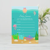 海の下の人魚の赤ちゃんシャワーベビー憶測 招待状 (スタンド正面)