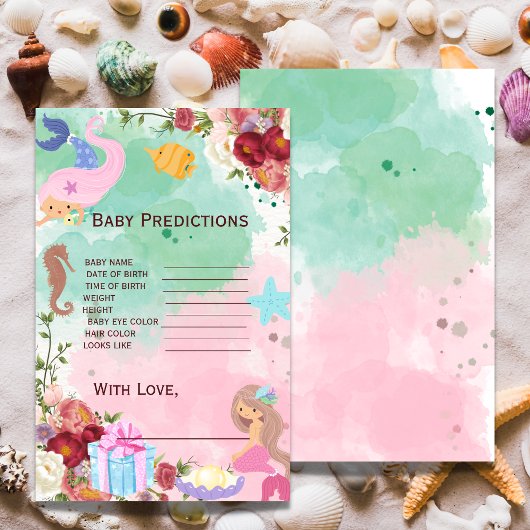 海の下の人魚の赤ちゃんシャワー予測ゲーム