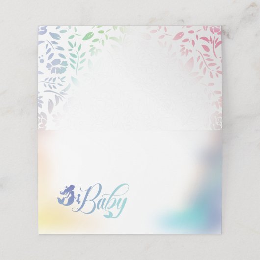 海の下の人魚の赤ちゃんシャワー プレイスカード (外部開封)