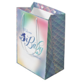 海の下の人魚の赤ちゃんシャワー ミディアムペーパーバッグ