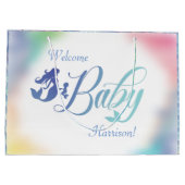 海の下の人魚の赤ちゃんシャワー ラージペーパーバッグ (裏面)