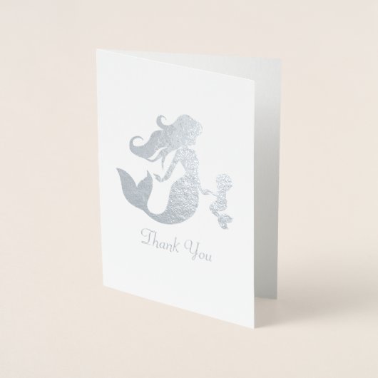 海の下の人魚の赤ちゃんシャワー 箔カード (正面)