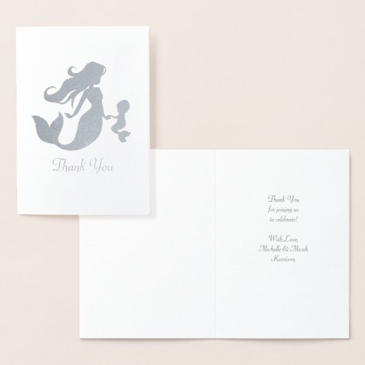 海の下の人魚の赤ちゃんシャワー 箔カード (ディスプレー)