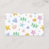 海の下の人魚の赤ん坊のシャワーの本ベビー エンクロージャーカード (裏面)