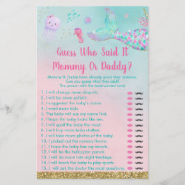 海の下の人魚は、誰がゲームを言ったか推測