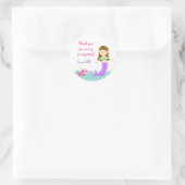 海の下の人魚スティッカーに好意 ラウンドシール (バッグ)