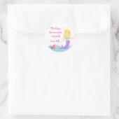 海の下の人魚スティッカーシールを好む ラウンドシール (バッグ)