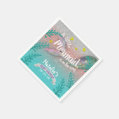 海の下の人魚バラ金ゴールド女の子ベビーシャワー スタンダードカクテルナプキン (角)