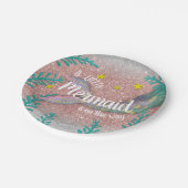 海の下の人魚バラ金ゴールド女の子ベビーシャワー ペーパープレート (アングル)