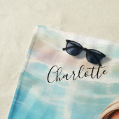 海の下の人魚パーソナライズされた女 ビーチタオル (インサイチュ)