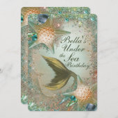 海の下の人魚パーティの招待状 招待状 (正面/裏面)