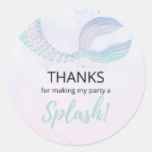 海の下の人魚パーティーありがとう ラウンドシール (正面)