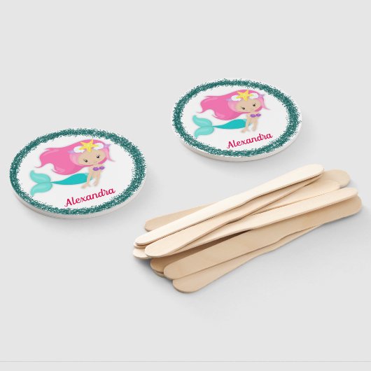 海の下の人魚パーティー パーソナライズされた ハンドファン (組立なし)