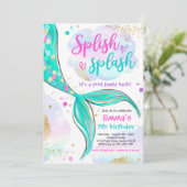 海の下の人魚プールパーティーピンク人魚 招待状 (スタンド正面)