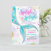 海の下の人魚プールパーティーピンク人魚 招待状 (スタンド正面)