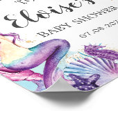 海の下の人魚ベイビー ブライダルシャワー ウェルカム ポスター (角)