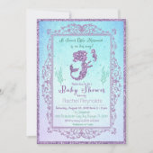 海の下の人魚ベビーシャワー招待状 招待状 (正面)