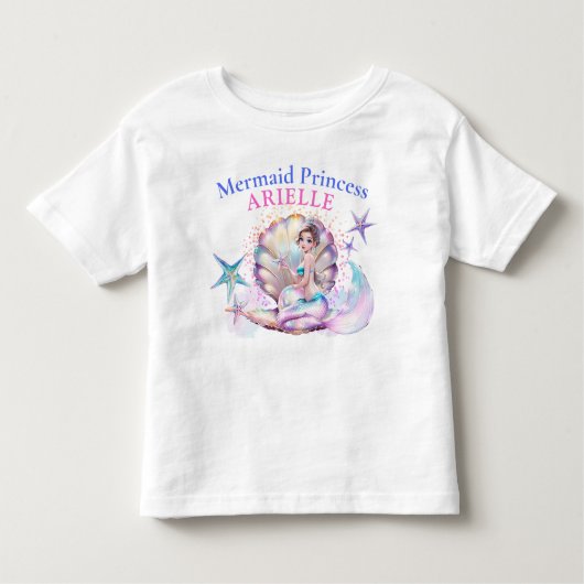 海の下の人魚姫の誕生日 トドラーTシャツ (正面)