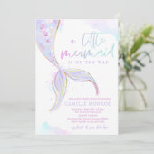 海の下の人魚海女の子の赤ちゃんシャワー 招待状 (スタンド正面)