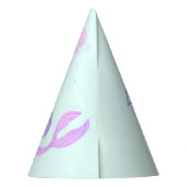 海の下の人魚誕生日ガールエイジネームブルー パーティーハット (裏面)