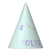 海の下の人魚誕生日ガールエイジネームブルー パーティーハット (左)