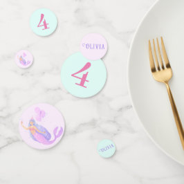 海の下の人魚誕生日ガールエイジピンクブルー コンフェッティ