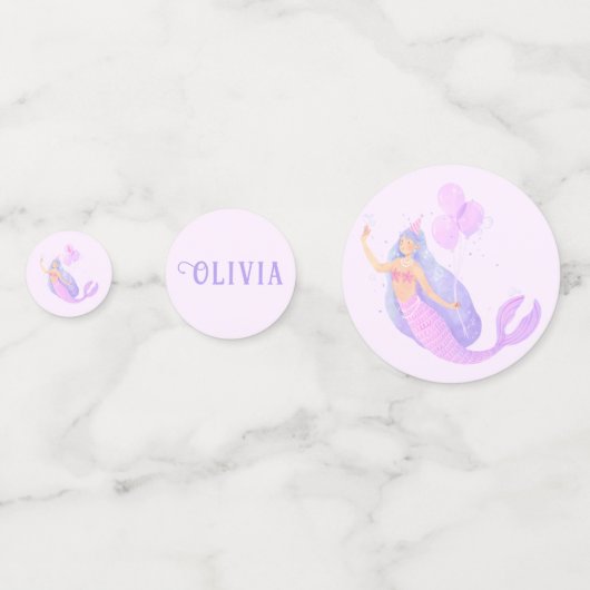 海の下の人魚誕生日ガールエイジピンク コンフェッティ (裏面)