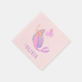 海の下の人魚誕生日ガールエイジピンク スタンダードカクテルナプキン (角)