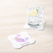 海の下の人魚誕生日ガールエイジピンク ペーパーコースター (インサイチュ)