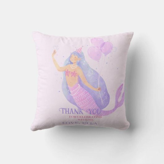 海の下の人魚誕生日ガールエイジ クッション (裏面)