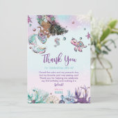 海の下の人魚誕生日赤ちゃんシャワーアフリカ サンキューカード (スタンド正面)