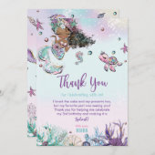 海の下の人魚誕生日赤ちゃんシャワーアフリカ サンキューカード (正面/裏面)