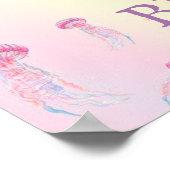 海の下の人魚金ゴールドグリッター誕生日パーティー ポスター (角)