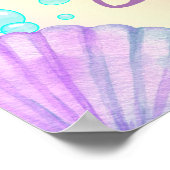 海の下の人魚金ゴールドグリッター誕生日パーティー ポスター (角)