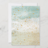 海の下の人魚金ゴールドグリッター誕生日パーティー 招待状 (裏面)