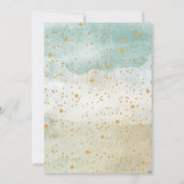 海の下の人魚金ゴールドグリッター誕生日パーティー 招待状 (裏面)