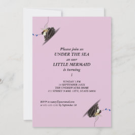 海の下の人魚1st誕生日パーティービーチ 招待状