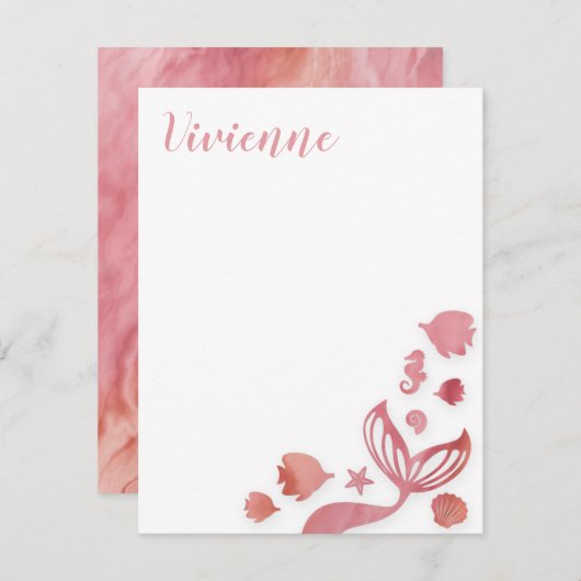 海の下の人魚 ノートカード (正面/裏面)