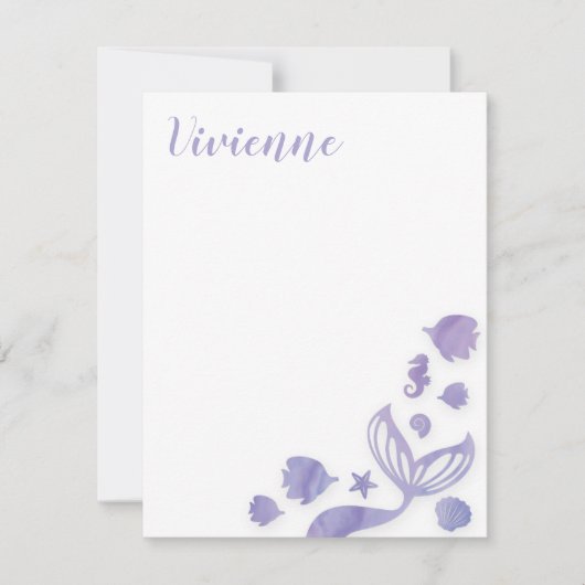 海の下の人魚 ノートカード (正面)