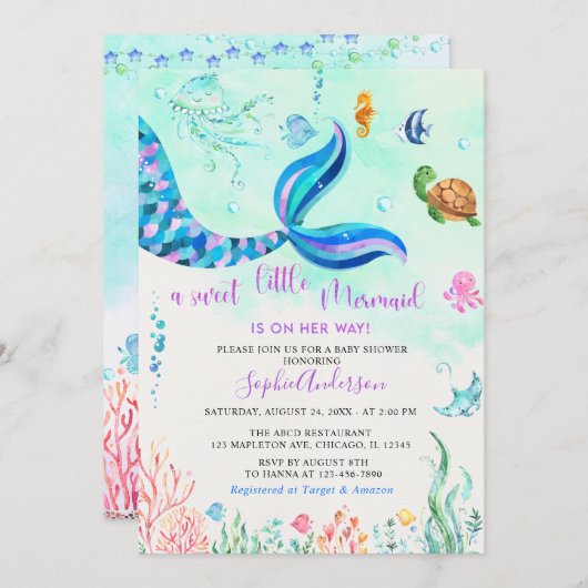 海の下の人魚 招待状 (正面/裏面)