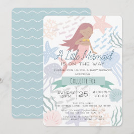 『海の下の人魚』海の緑の赤ちゃんシャワー招待状 招待状