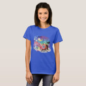 海の下の人魚 海洋 紫 ターコイズ Tシャツ (正面フル)