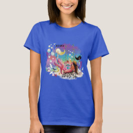 海の下の人魚 海洋 紫 ターコイズ Tシャツ