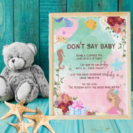 海の下の人魚Shhh言わないベビーゲーム ポスター